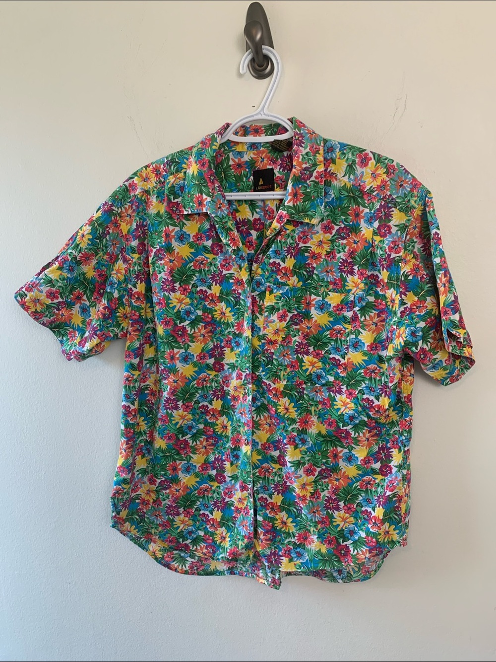 Vintage Liz Sport Short Sleeve Button Down Shirt 100% Cotton Bright Colorful - Picture 3 of 13